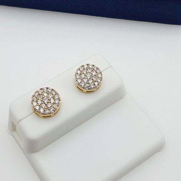 14K Gold Plated Cubic Zircon Earrings, INUS1BR304 - Picture 7 of 10